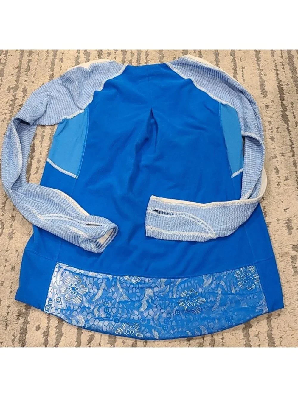 Lululemon Run Bold In The Cold Long Sleeve tee Beaming Blue / Polar Cream